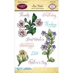 JustRite Papercraft Clear Stamps 4"X6" Best Wishes