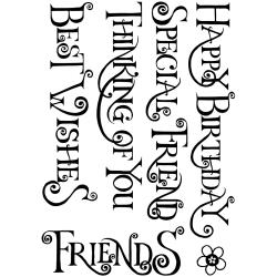 Crafty Individuals Unmounted Rubber Stamp 3.75"X5.5" Pkg Everyday Curly Words