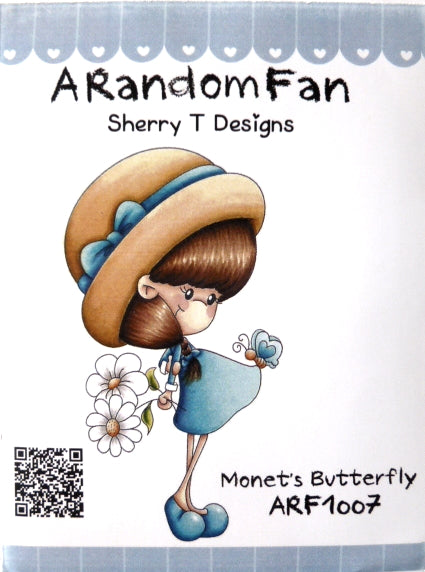 A Random Fan Rubber Stamp - Monet's Butterfly - ARF1007