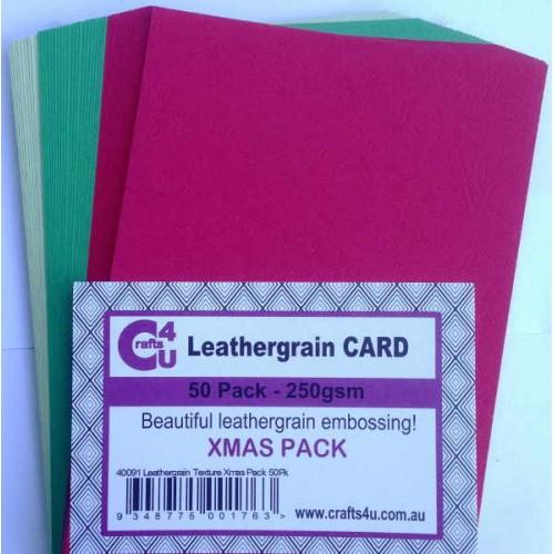 Crafts4U A5 Card Leathergrain Texture Xmas Pack