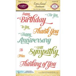 JustRite Papercraft Clear Stamps 4"X6" Extra Grand Sentiments