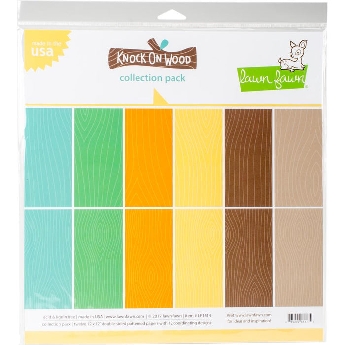 Lawn Fawn Double-Sided Collection Pack 12"X12" 12/Pkg - Knock On Wood 6 Designs/2 Each