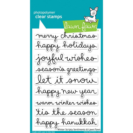 Lawn Fawn Clear Stamps 4"X6" - Winter Scripty Sentiments