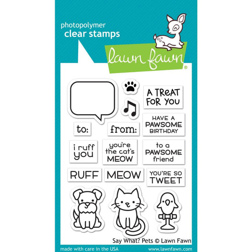 Lawn Fawn Clear Stamps 3"X2" - Say What? Pets