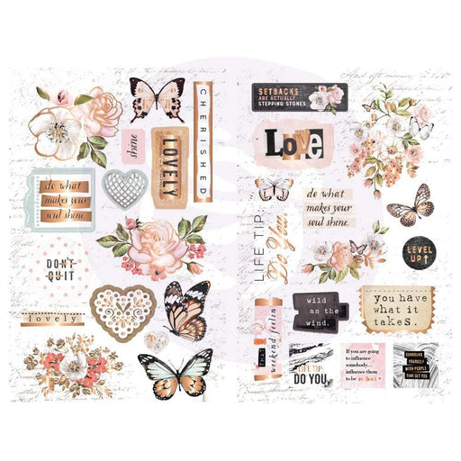 Apricot Honey Chipboard Stickers 30/Pkg - Icons W/Foil Accents