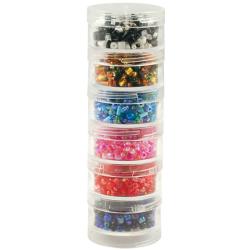 Bead Storage Screw-Stack Canisters 1.5"X.75" 6/Pkg