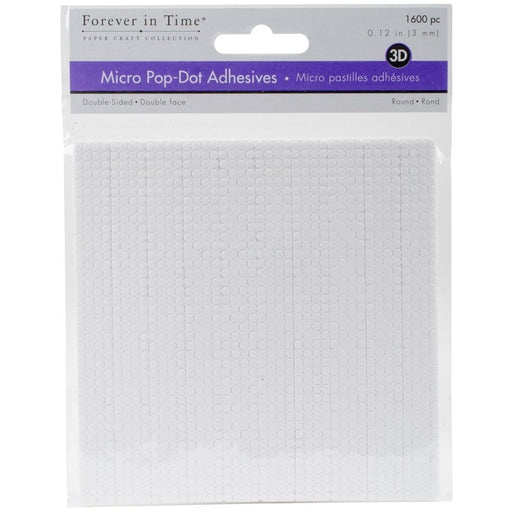 MultiCraft 3D Pop Dots Dual-Adhesive Micro Foam Adhesives - White Round, .12" 1600/Pkg