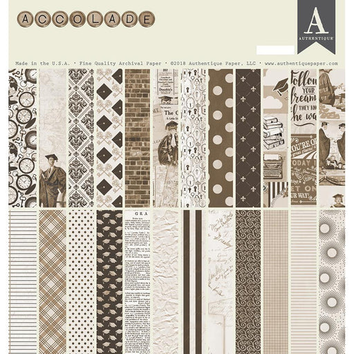 Authentique Double-Sided Cardstock Pad 12"X12" 24/Pkg - Accolade, 8 Designs/3 Each