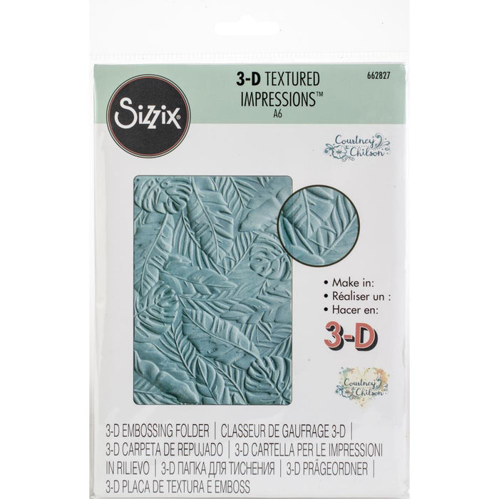 Sizzix 3D Textured Impressions Embossing Folder By Courtney - Tropical