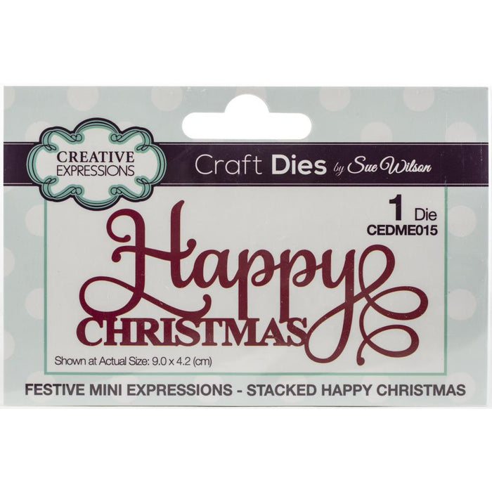 Creative Expressions Festive Craft Dies  - Stacked Happy Christmas