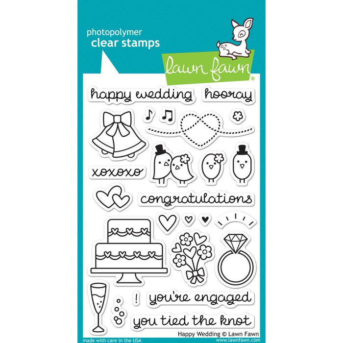 Lawn Fawn Clear Stamps 4"X6" - Happy Wedding