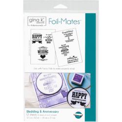Gina K Designs Foil-Mates Sentiments 5.5"X8.5" 12/Pkg Wedding & Anniversary