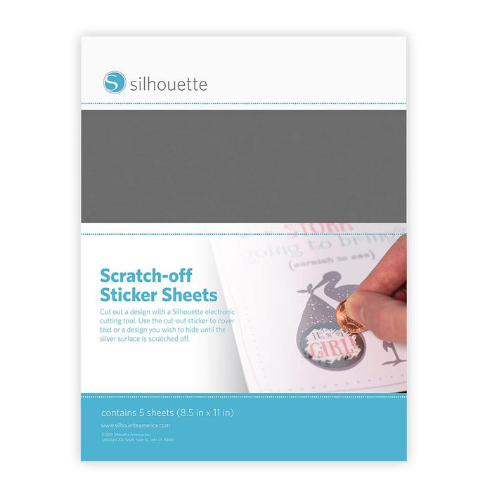 Silhouette Printable Scratch-Off Sticker Sheets 8.5"X11" 5pk