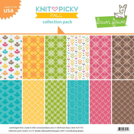 Lawn Fawn Double-Sided Collection Pack 12"X12" 12/Pkg - Knit Picky Fall