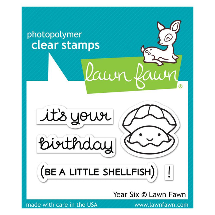 Lawn Fawn Clear Stamps 3"X2" - Year Six