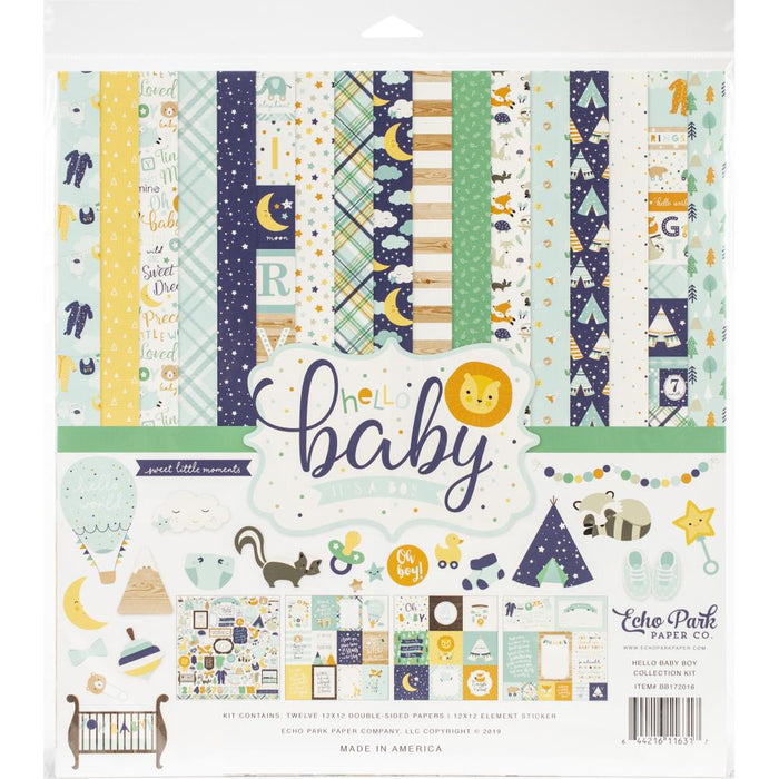Echo Park Collection Kit 12"X12" - Hello Baby Boy