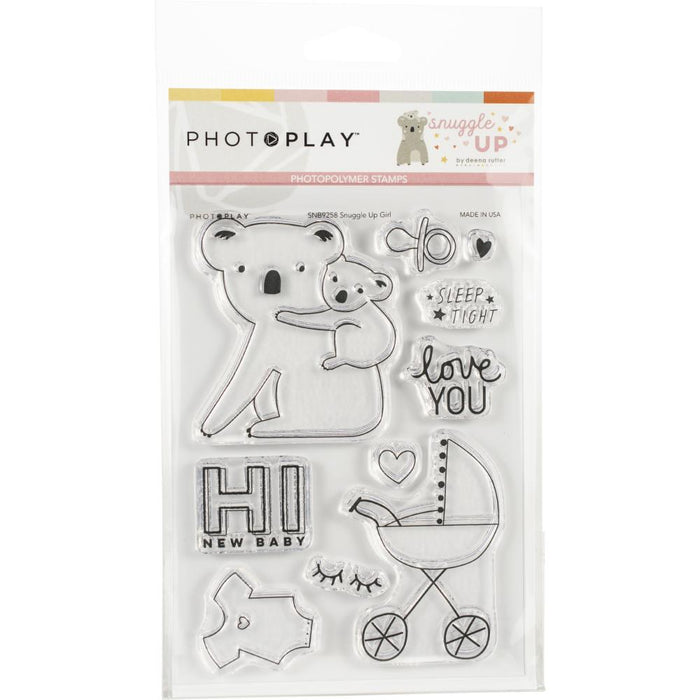 PhotoPlay Photopolymer Stamp - Snuggle Up Girl