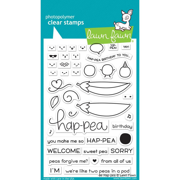 Lawn Fawn Clear Stamps 4"X6" - Be Hap-Pea