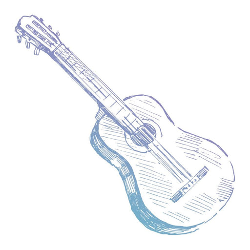 Mini Stamp - Hatched Guitar 1.9" x 1.9"