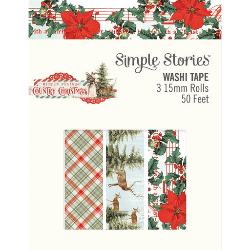 Simple Stories Country Christmas Washi Tape 3/Pkg