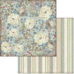 Stamperia Double-Sided Cardstock 12"X12" White Flowers Wallpaper