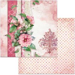 Stamperia Double-Sided Cardstock 12"X12" Flowers For You On Pink Background