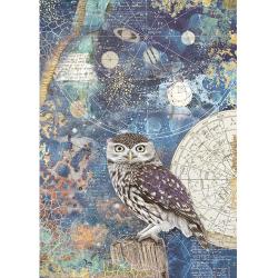 Stamperia Rice Paper Sheet A4 Cosmos Owl