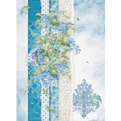Stamperia Rice Paper Sheet A4 Flowers For You Light Blue
