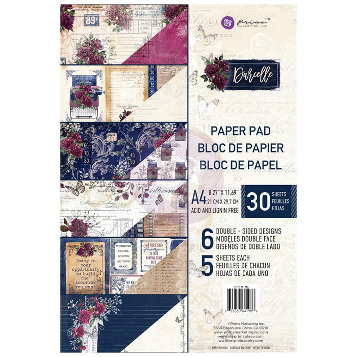 Prima Marketing Double-Sided Paper Pad A4 30/Pkg - Darcelle, 6 Designs/5 Each