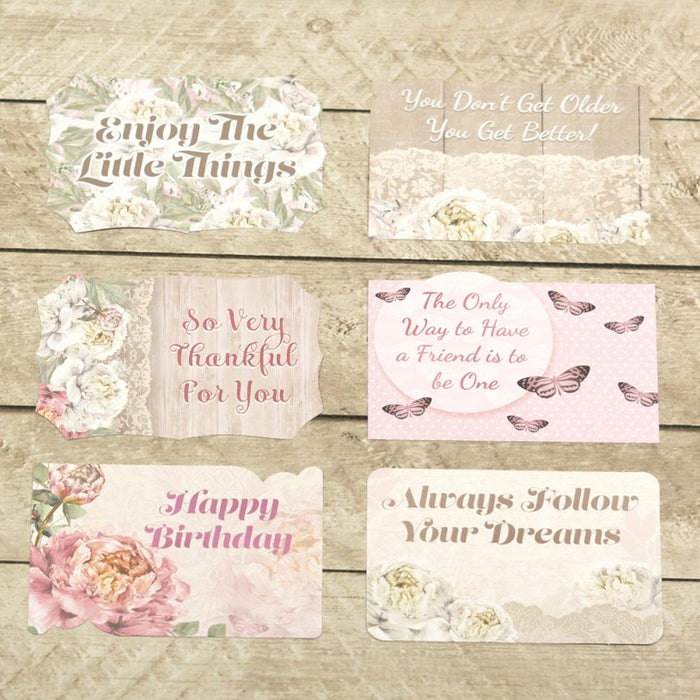 Couture Creations Peaceful Peonies 12"X12" Collection - Stickers, Postcards & Papers