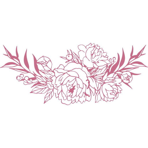 Couture Creations Peaceful Peonies Mini Stamp - Bouquet Border 1.9"X1.9"