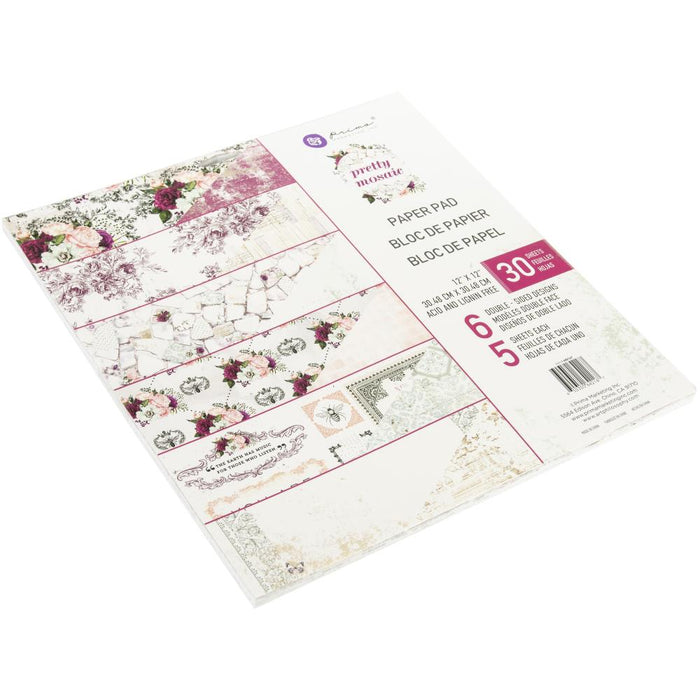 Pretty Mosaic - Prima Marketing Double-Sided Paper Pad 12"X12" 30/Pkg