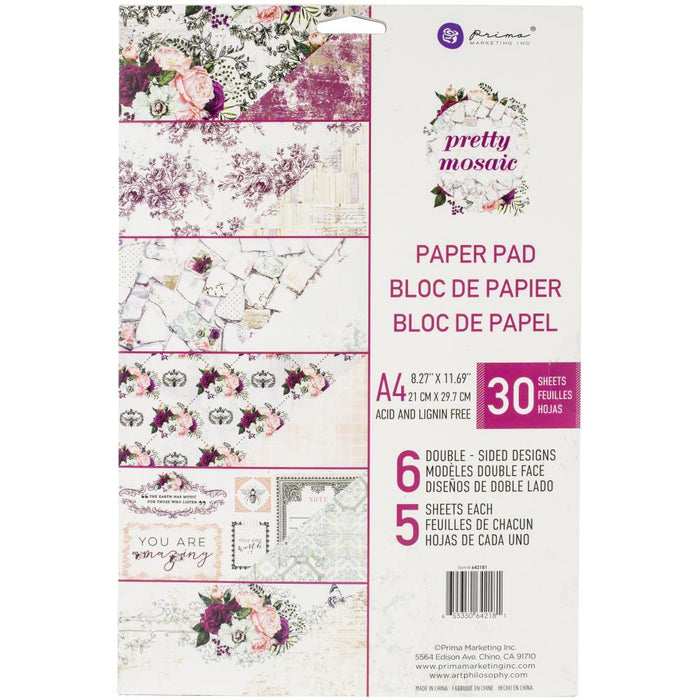Pretty Mosaic - Prima Marketing Double-Sided Paper Pad A4 30/Pkg
