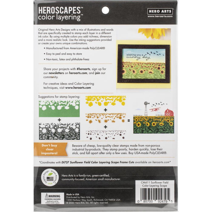 Hero Arts Color Layering Clear Stamps 4"X6" - Sunflower Field