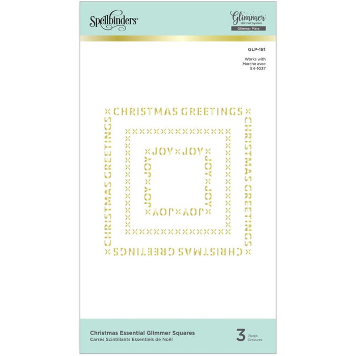 Spellbinders Glimmer Hot Foil Plate - Christmas Essential Glimmer Squares