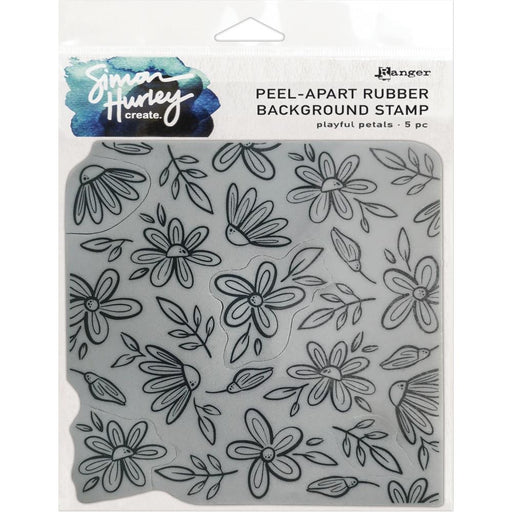 Simon Hurley Cling Stamps 6"X6" -  Playful Petals