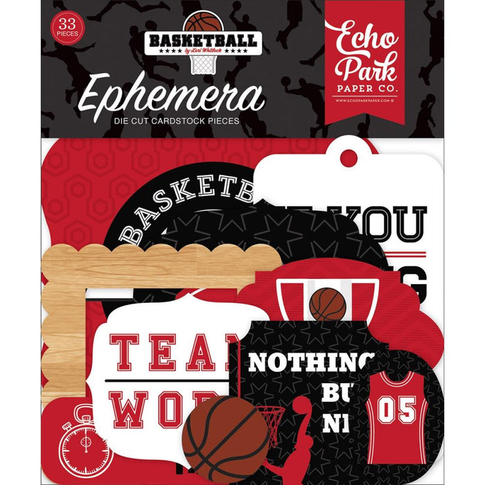 Basketball Echo Park Cardstock Ephemera 33/Pkg