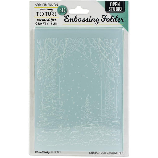 Memory Box 3D Embossing Folder 4.5"X5.75" - Snowy Forest
