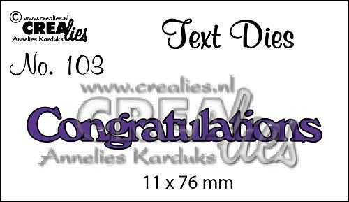 Text Die no. 103 Congratulations