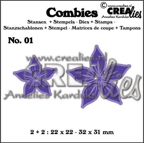 Combies Dies+Stamp No.1 - Flowers A