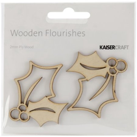 Kaisercraft Wooden Flourishes FL459 Holly