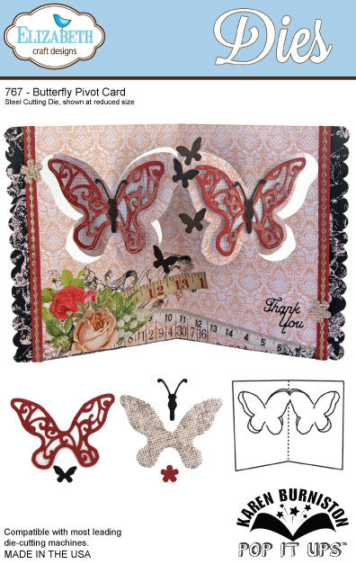 Elizabeth Craft Designs 767 Butterfly Pivot Card