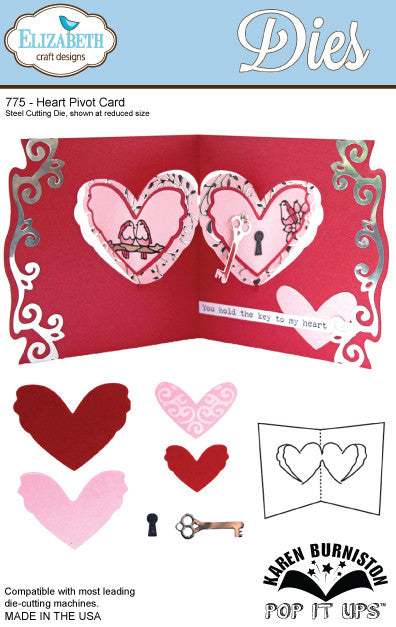 Elizabeth Craft Designs 775 Heart Pivot Card