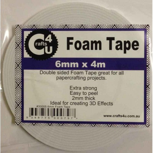 Crafts4U 6mm x 4m Foam Tape 2mm thick