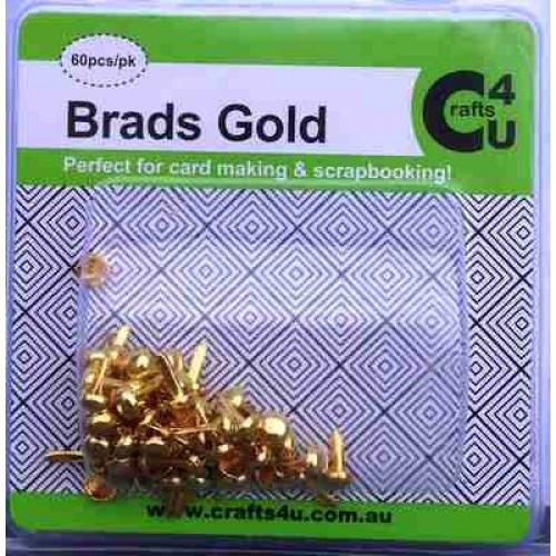 Crafts4U Brads Gold Colour 60 Pack