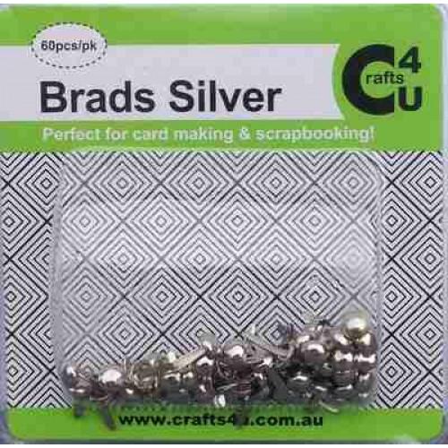 Crafts4U Brads Silver Colour 60 Pack