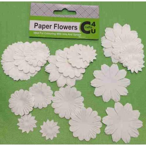 Crafts4U White Paper Flowers 32 Pack