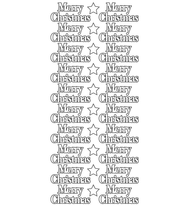 Merry Christmas Silver Stickers