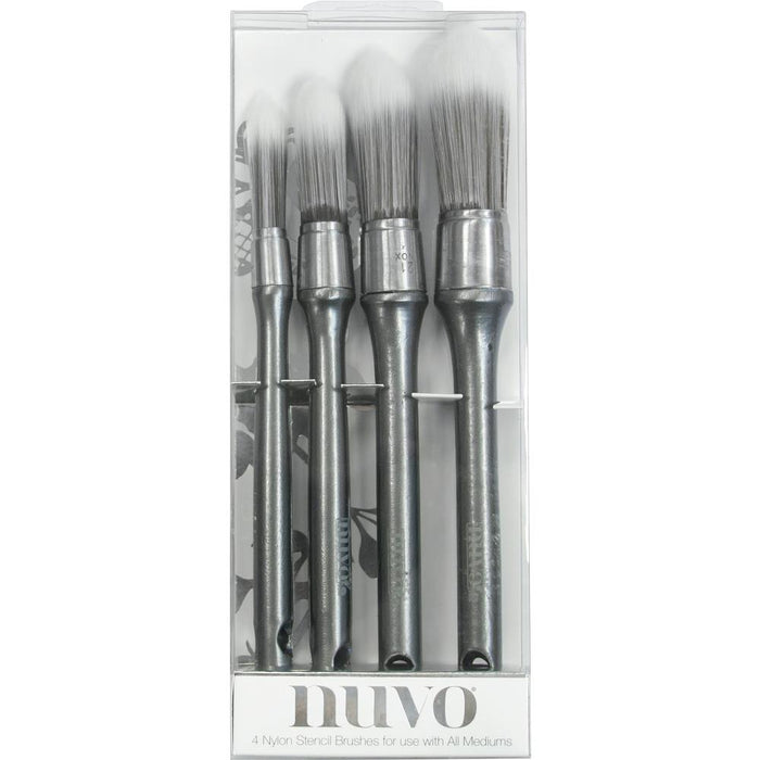 Nuvo Stencil Brushes 4/Pkg