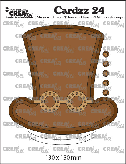Crealies - Cardzz no.24 - Steampunk Hat + Glasses